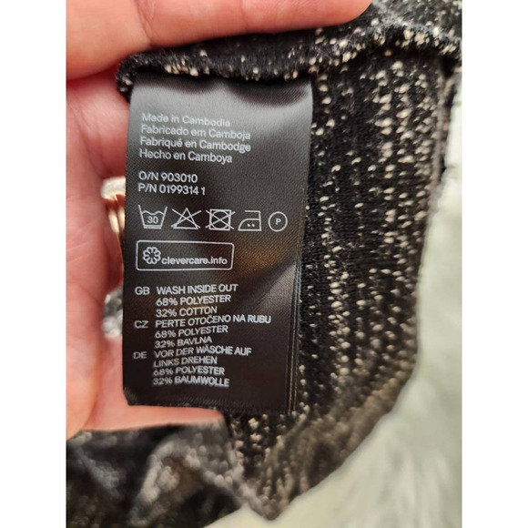 H&M Womens Pullover Sweater Gray Space Dye 3/4 Sleeve Scoop Neck Tight Knit L - Picture 6 of 6